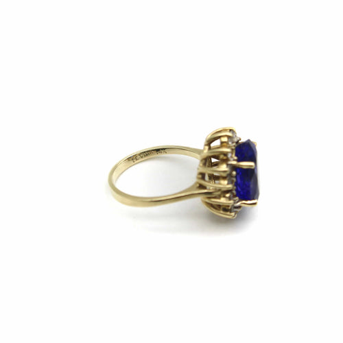 Bague 54 Bague en or tanzanite et halo de diamants par LeVian 58 Facettes