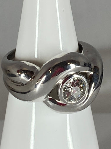 Bague 53 Bague en or blanc, diamant 58 Facettes AB49