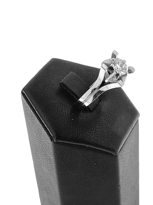 Bague 50.5 Bague solitaire certifiée HRD en palladium et diamant 58 Facettes