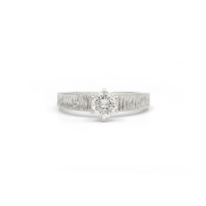 Bague 50 Solitaire or blanc diamant 58 Facettes 220463R