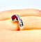 Bague 53 Bague or blanc rubis diamants 58 Facettes AB645