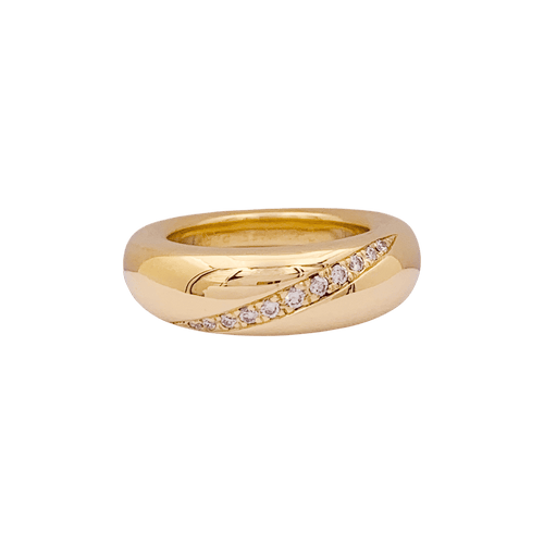 Bague 49 Bague Chaumet "Anneau" or jaune, diamants. 58 Facettes 34419