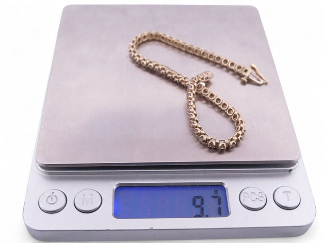 Bracelet bracelet tennis t18.5 riviere 53 diamants fancy 4.2ct or jaune 14k 58 Facettes 268156