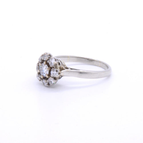 Bague 49 Bague Albine marguerite de diamants or blanc 58 Facettes 20