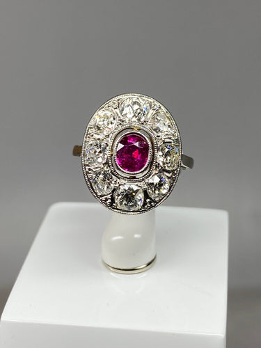 Bague 51 Bague ovale rubis & diamants 58 Facettes AB75