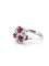 Bague 57 Bague en or blanc 18 carats avec rubis et diamants 58 Facettes