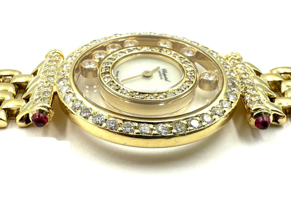 Montre CHOPARD - Montre Happy Diamonds or jaune, diamants et rubis 58 Facettes