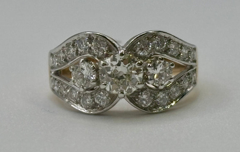 Bague 52 Bague ART DECO Diamants, 2 ors 58 Facettes