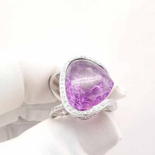 Bague 51 Bague améthyste et diamants 58 Facettes