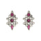 Boucles d'oreilles Boucles d'oreilles en or blanc diamants et rubis 58 Facettes LP782/16
