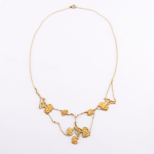 Collier Collier draperie aux oeillets, or jaune, travail français 58 Facettes