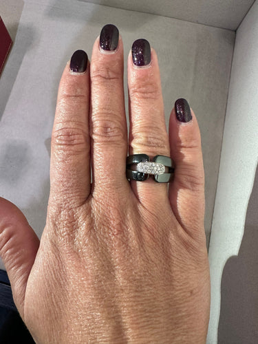 Bague 56 Jeell - Bague céramique et diamants 58 Facettes 1.0000005/1
