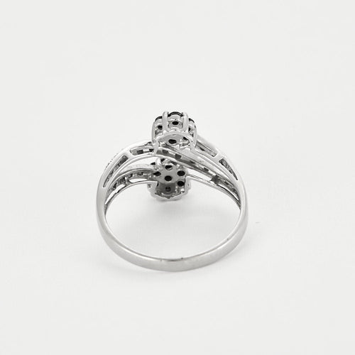 Bague 59 Bague Toi et Moi en or blanc, diamants noirs et blancs 58 Facettes 240515