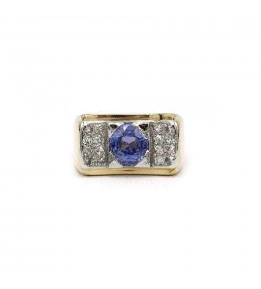 Bague 54 Bague or, saphir, diamants 58 Facettes 240031SP