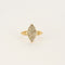 Marquise ring i gult og hvitt gull med diamanter