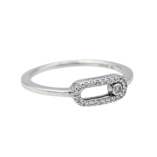 Bague 50 Messika Bague Move Uno Or blanc Diamant 58 Facettes 3946314RV