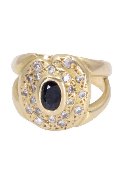 Bague 54 BAGUE MODERNE SAPHIR ET DIAMANTS 58 Facettes 089221