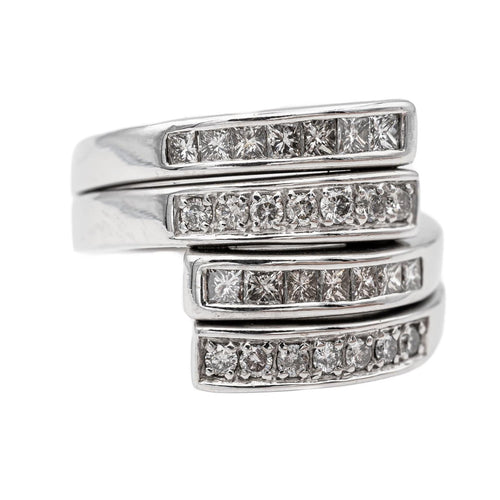 Bague 57 Bague Or blanc Diamant 58 Facettes 3073307CN