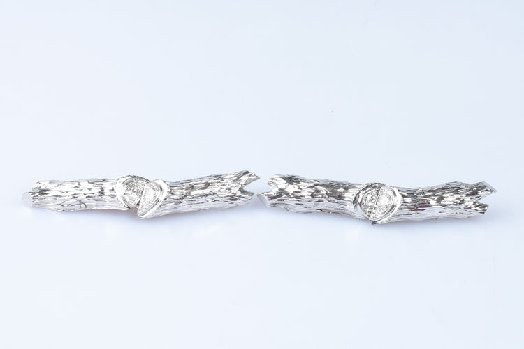 Boutons de manchette Boutons de manchette diamant en or blanc 18 carats 58 Facettes BM-77-90