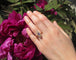 Bague 55 Bague marquise or rose saphir perles 58 Facettes