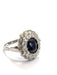 Bague Bague en platine avec saphir et diamants 58 Facettes