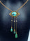 Collier Collier or jaune turquoises et perles fines, époque 1900 58 Facettes AB368