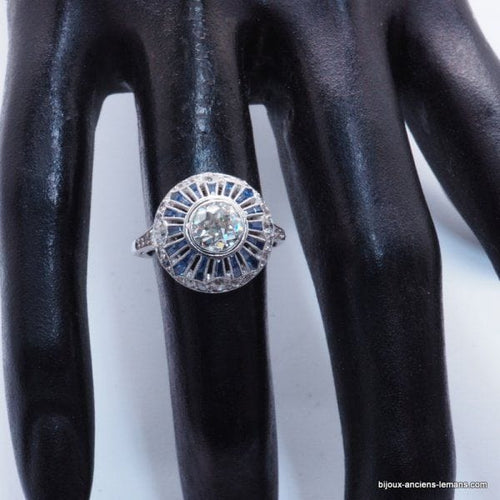 Bague 50 bague art déco diamants saphirs 58 Facettes 4263