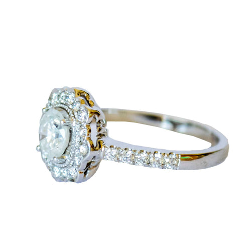 Bague 57 bague contemporaine en or avec diamants 58 Facettes A158B