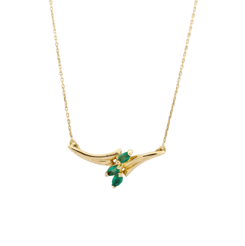 Collier Collier en or jaune et émeraudes 58 Facettes 33142