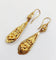 Boucles d'oreilles Dormeuses antique XXL or jaune fleurs finement ciselés (circa 1900) 58 Facettes A05468