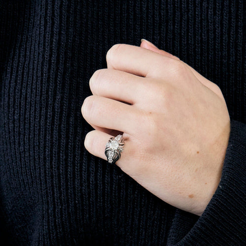 Bague 46 Bague dame or blanc et diamants 58 Facettes 250016