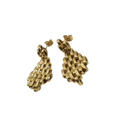 Boucles d'oreilles Boucles d’oreilles or jaune 18 carats en mailles 58 Facettes