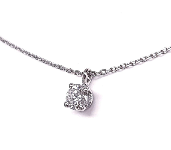 Collier Collier solitaire diamant or blanc 58 Facettes Pend.Dt-FA.27