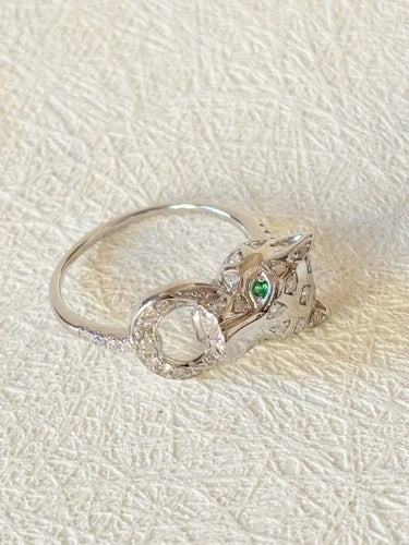 Bague 52 Bague Panthère en or blanc et diamants 58 Facettes WC-2025-2325