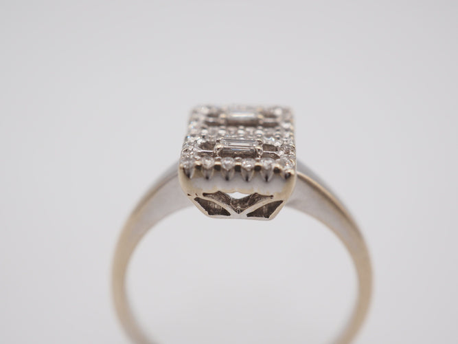 Bague 52 Bague boucle d'oreille diamant style Art déco 58 Facettes