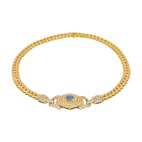 Collier Collier  Or jaune Saphir, Diamant 58 Facettes 5026620CN