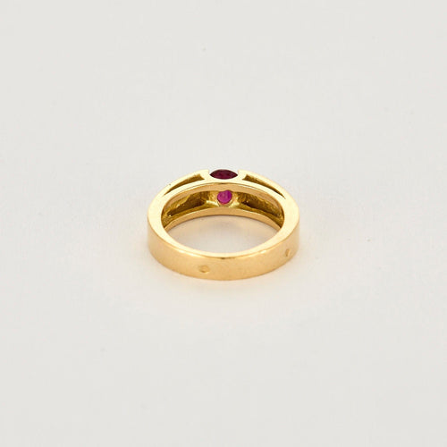 Bague 51 Bague or jaune et rubis 58 Facettes CLA0429