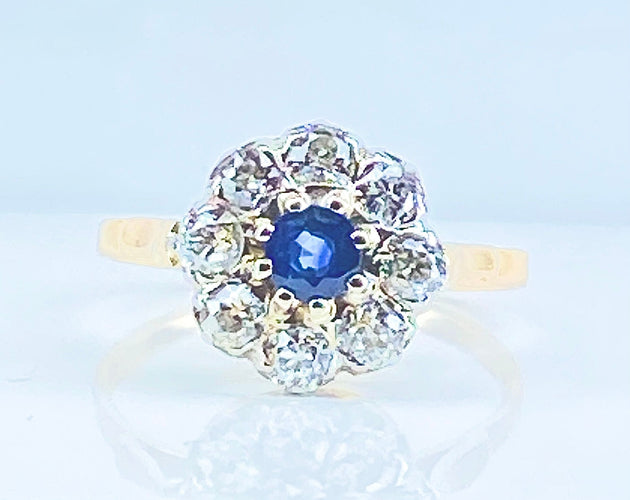 Bague Bague marguerite en or blanc en saphir et diamants 58 Facettes AB476