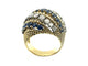 PIAGET. Vintage ring in 18K yellow gold, sapphires and diamonds 