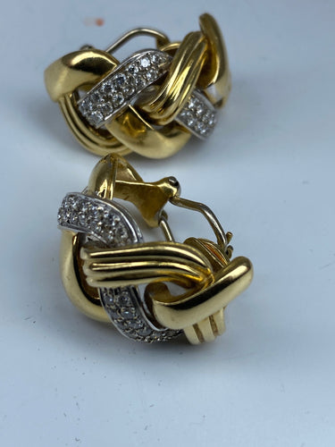 Boucles d'oreilles REPOSSI- Boucles d’oreilles modèle tresses diamants 58 Facettes AB34