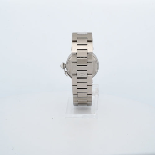 Montre Cartier - Montre Pasha Big Date cadran ivoire chiffres arabes acier 58 Facettes