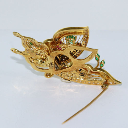 Broche Broche "Papillon" pavée des 4 précieuses 58 Facettes