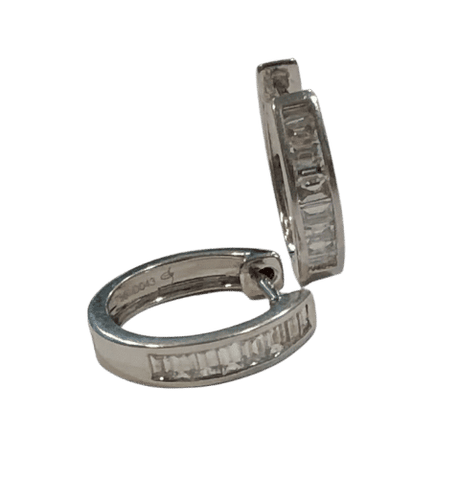 Boucles d'oreilles Boucles d'oreilles créoles or blanc et diamants 58 Facettes