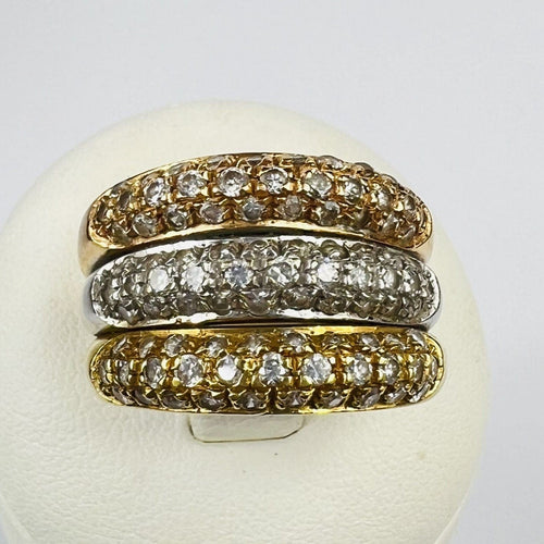 Bague Bague Triple 3 Ors avec Oxydes 58 Facettes 20400000770