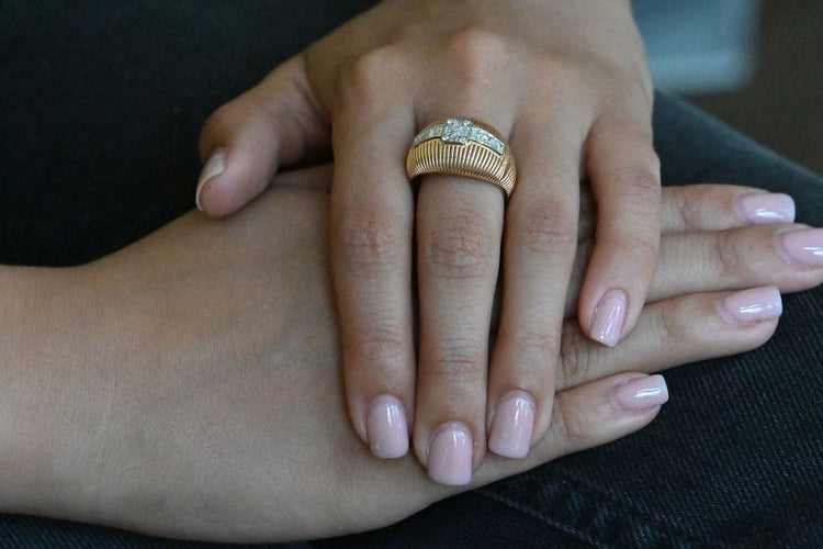 Bague 54 Bague diamant en or rose 58 Facettes