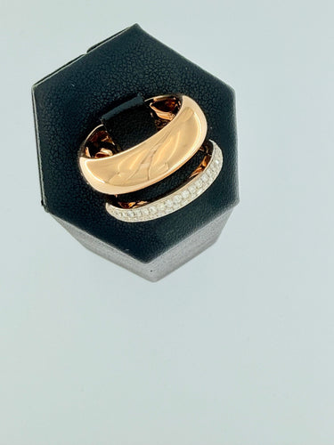 Bague 54.4 Al Coro Bague Mezzaluna en or rose et diamants 58 Facettes