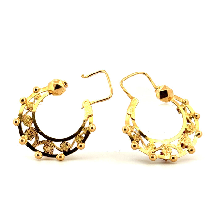 Boucles d'oreilles Créoles Or Jaune 18k & Rubis 58 Facettes 2-BOC1-GS36006