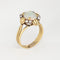 Bague Bague vintage en or jaune 18 carats avec opale et diamants, style années 70, taille 7,25, bijou de cocktail 58 Facettes G13863