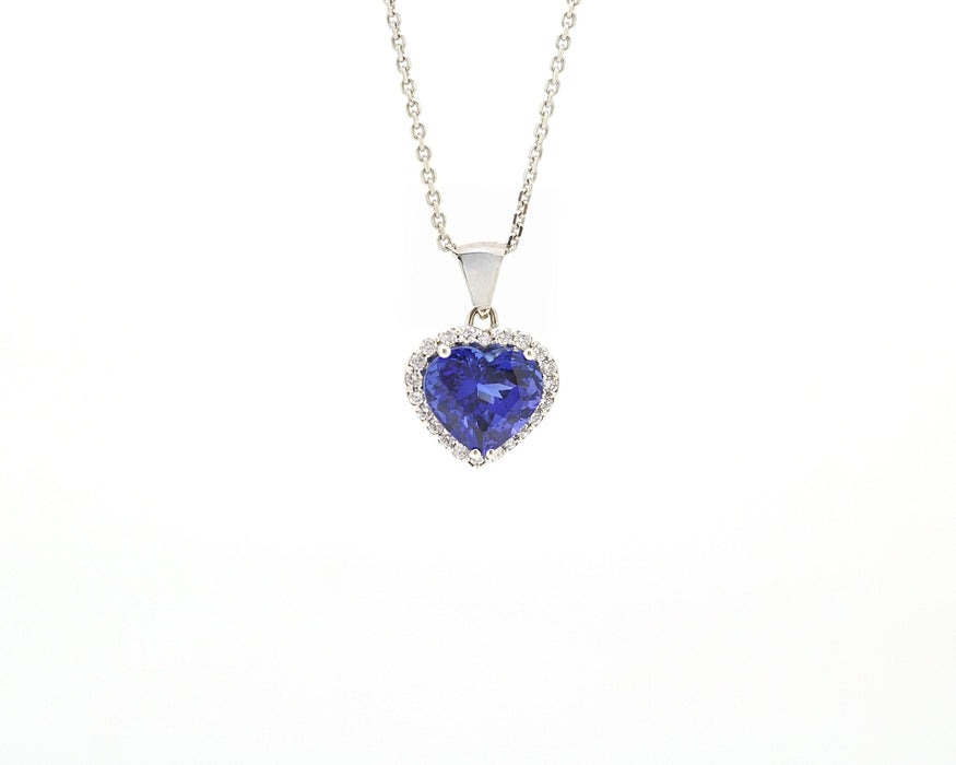 Collier Collier en or blanc avec tanzanite de 3,60 ct 58 Facettes