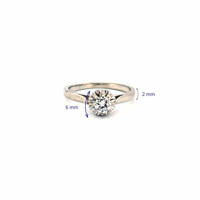 Bague 50 Solitaire Or Blanc  Diamant 58 Facettes 4-GS30165-02